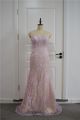 Stunning See Through Beaded Mermaid Prom Party Dress Sweetheart Open Back Lilac Lace