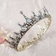 Vintage Jade Crystal Prom Homecoming Copper Tiara Crown