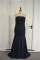 Stunning Beaded Mermaid Prom Party Dress Scoop Short Sleeves Navy Blue Chiffon