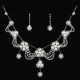 Gorgeous Crystal Pearl Women's Jewelry Set Including Necklace, Earrings