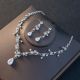 Beautiful Diamond Flower Women's Jewelry Set Including Necklace, Earrings