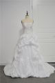 Gorgeous Beaded Puffy Wedding Dress Strapless Corset White Taffeta