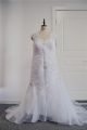 Plus Size Beaded Mermaid Wedding Dress V Neck Open Back White Organza And Appliques
