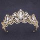 Royal Crystal Gold Leaf Prom Homecoming Tiara Crown