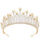 Beautiful Pearl Crystal Gold Alloy Prom Homecoming Tiara Crown
