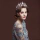 Vintage Pearl Crystal Copper Prom Homecoming Tiara Crown
