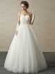 Charming Ball Gown Sweetheart Corset Crystal Beaded Appliques Pleated Tulle Wedding Bridal Dress 