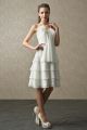 Stunning Short A Line Spaghetti Straps Tiered Chiffon Beach Destination Wedding Bridal Dress 