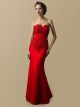 Charming Mermaid Sweetheart Corset Beaded Red Lace Tulle Prom Evening Dress 