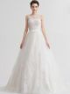 Gorgeous Ball Gown Scoop Corset Crystal Beaded Lace Wedding Bridal Dress