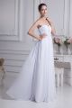 Charming A Line One Shoulder Crystal Beaded White Chiffon Beach Wedding Dress 