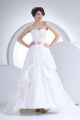 Wonderful A Line Sweetheart Corset Beaded Lace Pick Up Taffeta Wedding Dress Bridal Gown