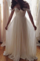 Romantic Beach Destination Wedding Dress Off The Shoulder Ruched Chiffon