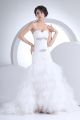 Gorgeous Mermaid Sweetheart Corset Crystal Beaded Tiered Tulle Wedding Dress Bridal Gown