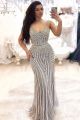 Gorgeous Mermaid Prom Evening Dress Sweetheart Sequined Grey Tulle
