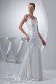 Stunning A Line Scoop Crystal Beaded Beach Destination Wedding Dress Bridal Gown