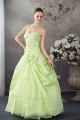 Ball Gown Sweetheart Corset Crystal Beaded Light Green Taffeta Prom Evening Dress 