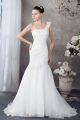Beautiful Mermaid One Shoulder Beaded Appliques Pleated Organza Wedding Dress Bridal Gown 