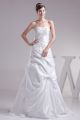 Stunning A Line Strapless Corset Beaded Embroidery Pick Up Taffeta Wedding Dress Bridal Gown