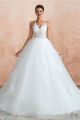 Sexy See Through Ball Gown Lace Wedding Dress Halter Low Back Tulle Ruffles