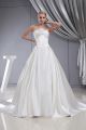 Simple Ball Gown Sweetheart Corset Wedding Dress Bridal Gown With Flower