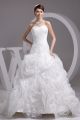 Beautiful Mermaid Sweetheart Corset Beaded Appliques Ruffled Organza Wedding Dress Bridal Gown
