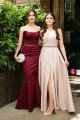 Stunning Burgundy Mermaid Prom Evening Dress Strapless With Crystals