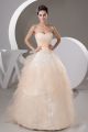 Beautiful Ball Gown Sweetheart Ruffled Peach Tulle Prom Evening Dresses