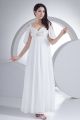 Beautiful Empire Cold Shoulder Crystal Beaded Chiffon Beach Destination Wedding Dress