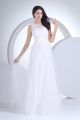 Simple A Line One Shoulder Tulle Bow Country Destination Wedding Dress Without Lace