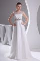 Modest A Line Bateau Cap Sleeve Crystal Beaded Tulle Wedding Dress Bridal Gown