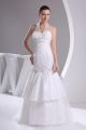 Beautiful Mermaid Halter Crystal Beaded Tulle Wedding Dress Bridal Gown