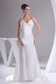 Stunning Sheath V Neck Cross Straps Beaded Wedding Dress Bridal Gown