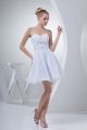 Lovely Short Mini A Line Sweetheart Crystal Beaded Chiffon Beach Destination Wedding Dress Bridal Gown