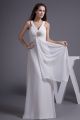 Charming A Line V Neck Ruched Chiffon Empire Wedding Dress With Brooch No Lace