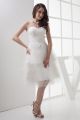 Lovely Knee Length Ball Gown Sweetheart Tiered Tulle Beach Destination Wedding Dress 
