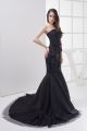 Charming Mermaid Sweetheart Layered Black Taffeta Prom Evening Dress