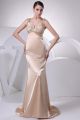 Gorgeous Mermaid Sweetheart Beading Sequined Champagne Prom Evening Dress