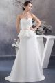Elegant Mermaid Sweetheart Beaded Lace Pink Bow Sash Wedding Dress Bridal Gown