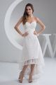 Beautiful High Low Sweetheart Beaded Lace Beach Destination Wedding Dress 
