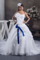 Princess Ball Gown Strapless Ruffled Organza Wedding Dress Bridal Gown