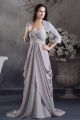 Beautiful A Line Sweetheart Crystal Beaded Grey Chiffon Prom Evening Dress With 3 4 Sleeve Jacket