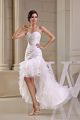 Gorgeous High Low Mermaid Sweetheart Tiered Organza Beach Destination Wedding Dress 