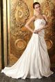 Beautiful Mermaid Strapless Ruched Satin Wedding Dress Bridal Gown With Bow