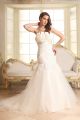 Stunning Mermaid Strapless Corset Crystal Beaded Lace Tulle Wedding Dress Bridal Gown 