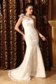 Beautiful Mermaid One Shoulder Beaded Lace With Feathers Wedding Dress Bridal Gown