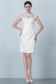 Beautiful High Neck Cap Sleeve Open Back Short Sheath Lace Wedding Dress