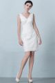 Stunning V Neck Low Back Beaded Lace Short Sheath Beach Destination Wedding Dress