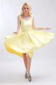 A Line High Low Yellow Taffeta Party Prom Dress With Straps