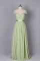 A Line Sweetheart Cap Sleeve Long Sage Chiffon Evening Prom Dress With Sash